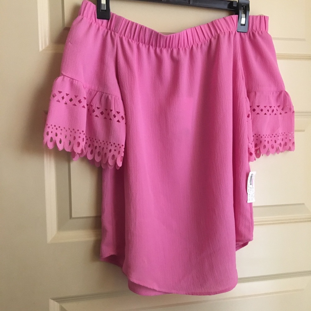 Pink off the shoulder top